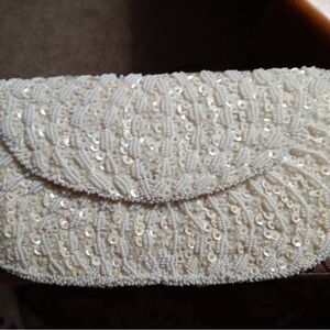 Elegant Antique Ivory Beaded Clutch
